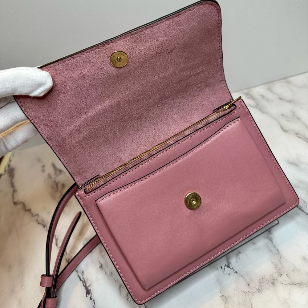EUC Coach Linear Quilted Pink Nappa Leather 2 Way Belt Bag Crossbody - Picture 12 of 17
